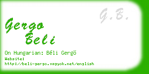 gergo beli business card